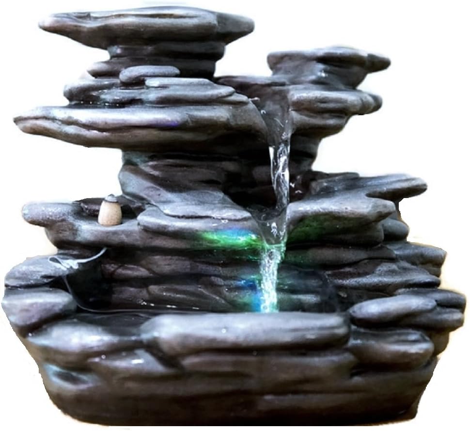 Indoor Water Feature-Fountain Relax Stone with Color Changing LED 29 cm