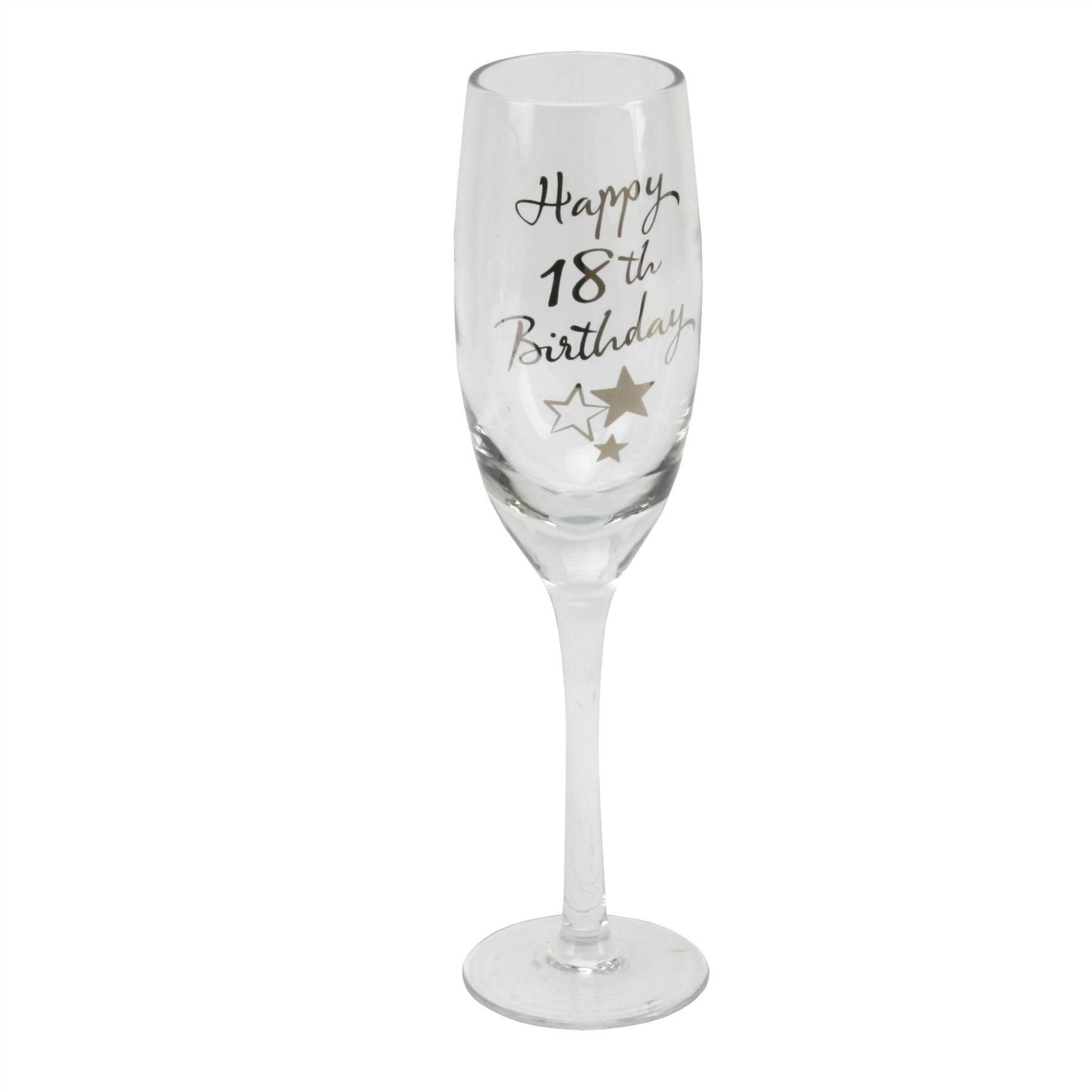 18th Birthday Stars Champagne Flute Glass Gift