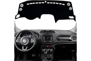 KEEGTBOX Dash Mat Cover Interior Dashboard Protection pad Compatible with Jeep Renegade SUV Sport Latitude Limited Trailhawk 2015-2022 Sunshade Glare UV Rays Protector (Black Trim)