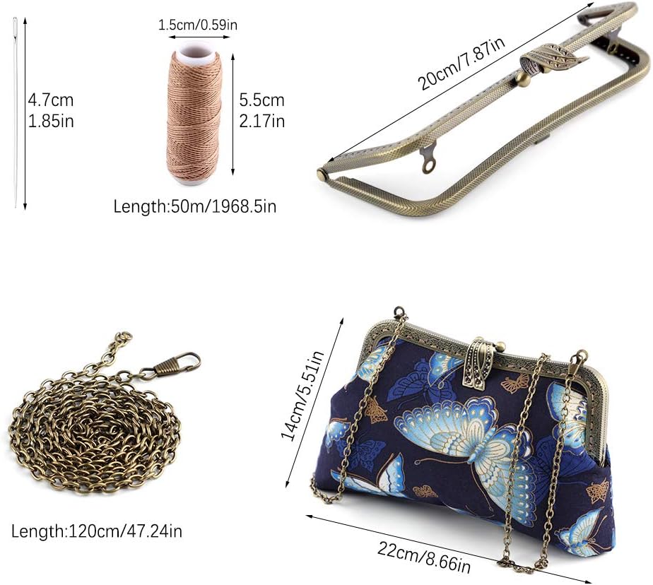 Purse Handbag Making Material Kit, with Frame Clasp, Bag Handmade DIY Craft, Mini Cosmetic Bag Woman and Girl