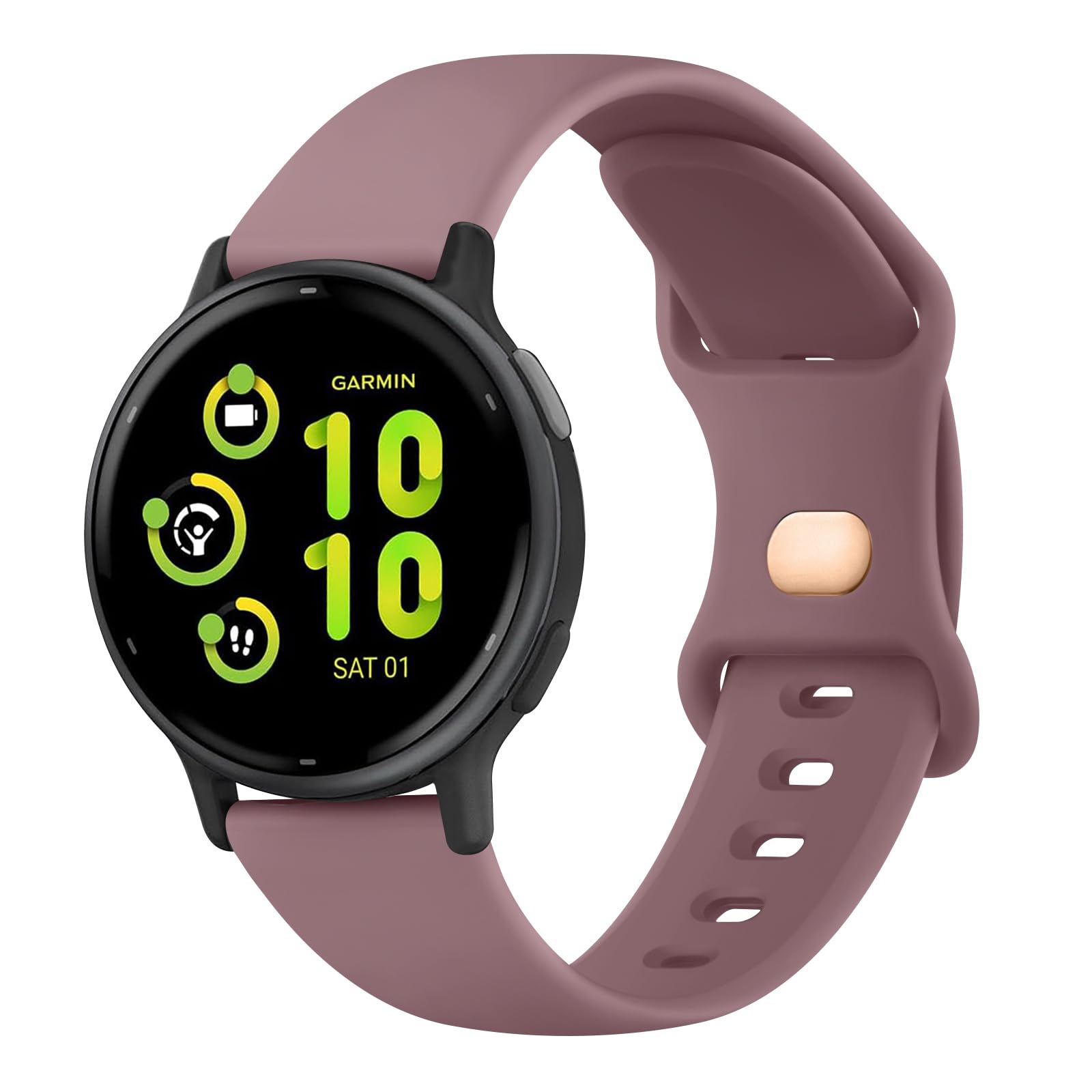 Mugust Watch Band, 20mm Soft Silicone Replacement Strap Compatible with Garmin Vivoactive 5/3 Music/Venu/Vivomove HR/Forerunner 645/245, Violet Smoke — image 1