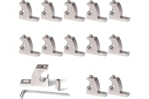 EVARSOL Solar Panel Grounding Lugs,12-Pack Aluminum Lay-in Connectors,Pool Bonding Lug,Ground Wire Clamps,4-14 AWG Wire Range,304 SS Set Screw with Hex Key