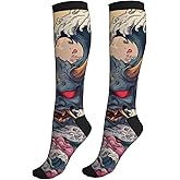 Mshutbna Compression Socks Knee High Circulation Support Socks For Women Men Athletic Running Work Hiking Cycling Travel
