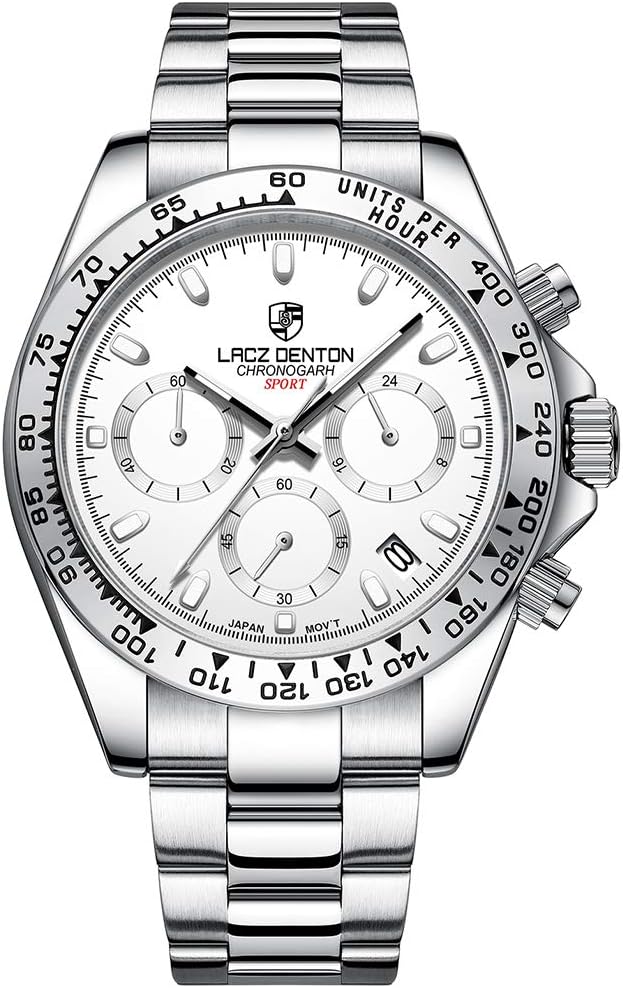 Japan VK63 Movement Stainless Steel Waterproof Quartz Men's Watch Fashion Business Casual Sport Chronograph Wristwatches