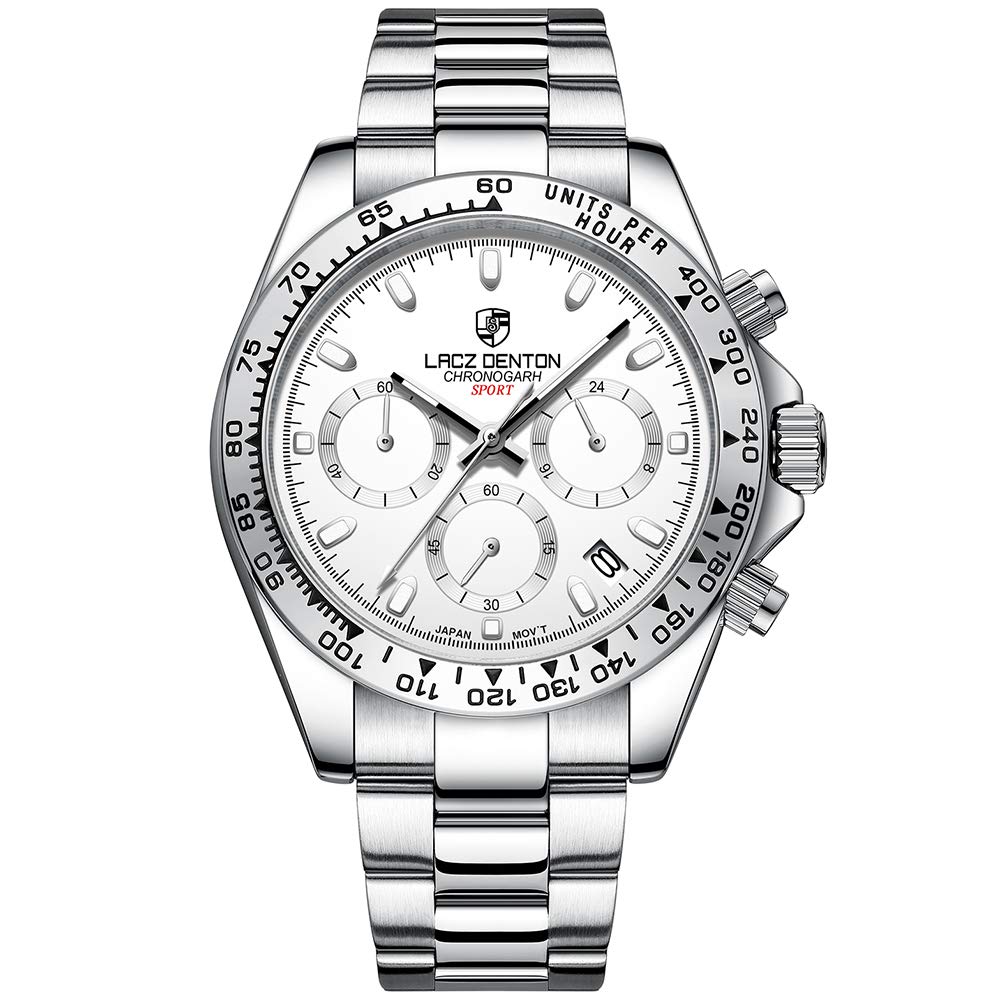 Japan VK63 Movement Stainless Steel Waterproof Quartz Men's Watch Fashion Business Casual Sport Chronograph Wristwatches