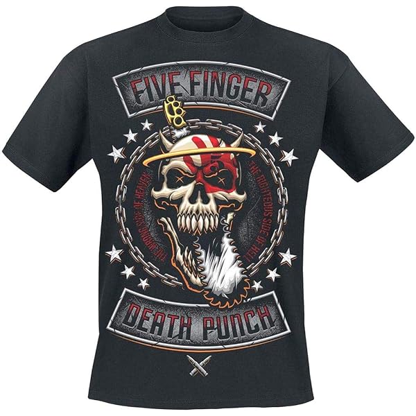 Official Five Finger Death Punch Chevron Logo Men's T-Shirt - 100% Cotton Band Tee, Size Medium