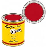 1 Shot Lettering Enamel Paint, Professional Pinstriping and Lettering Paint 4 OUNCE CAN 108L/4Z (108L- Maroon)