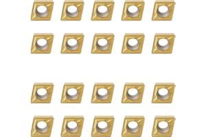 Zorqon 20Pcs CCMT21.51 CCMT060204 Carbide Turning Inserts, Multilayer Coated CCMT Insert for Machining Steel Parts and Stainless Steel, CNC Lathe Inserts for Lathe Turning Tool Holder