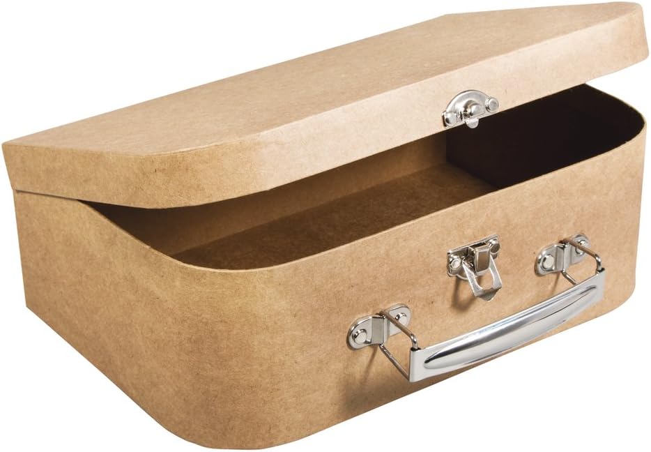 Rayher Papier Mache Suitcase with Metal Handle 24 x 16 x 8 cm