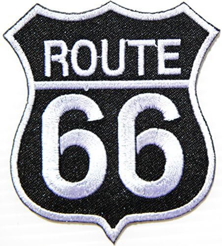 ROUTE 66 Shield Logo Lady Biker Rider Hippie Punk Rock Tatoo Jacket T-shirt Patch Sew Iron on Embroidered Sign Badge Costume