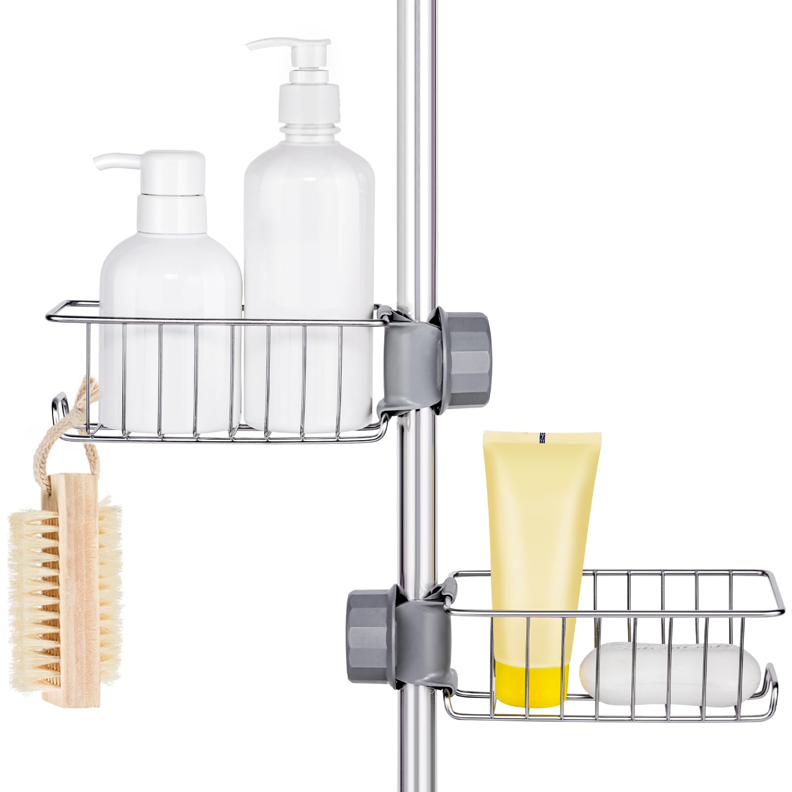 Photo 1 of Buoluty Clawfoot Tub Shower Caddy(Shower Rod Not Included),Clawfoot Tub Accessories, Tub Caddy,SUS304 Stainless Steel Shower Shelves, Clawfoot Tub Soap Caddy(Silver)
