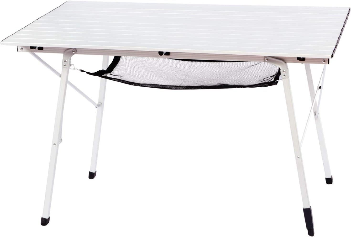 Portal Outdoor Folding Portable Picnic Camping Table with Adjustable Height Aluminum Roll Up Table Top Mesh Layer : Sports & Outdoors
