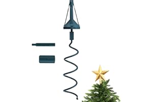 BOXOB Christmas Tree Topper Holder, Universal Twist On Tree Topper Holder Plastic Green Tree Topper with Adjustable Attachment for Stabilizing Treetop Ornaments, Fits Most Basic Types