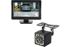 12 LED Backup Camera for Car with Night Vision,HD 1080P Back up Cameras for Cars Kit with 4x3 Rear View Camera Monitor & Guid