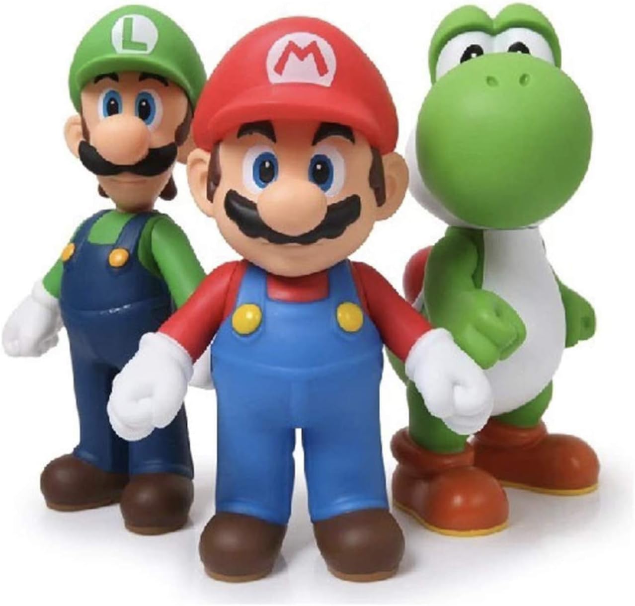 Super Mario Toys - 3Pcs Mario toys with Luigi and Yoshi - Mario Bros Action Figures - Super Mario Cake Topper Decoration - Mario Toy Figures & Playsets: Toys & Games