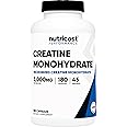 Nutricost Creatine Monohydrate 3,000mg, 180 Capsules (750mg Per Capsule) - Gluten Free, Non-GMO