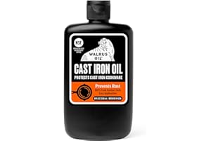 WALRUS OIL - Cast Iron Oil, for Restoring, Seasoning, and Maintaining Cast Iron Cookware. 100% Vegan, 8 oz Bottle