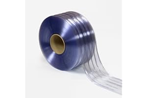 Aleco 170027 Clear-Flex II Scratch-Guard Ribbed Strip Door Bulk Roll, 200' Length x 12" Width x 0.216" Thick