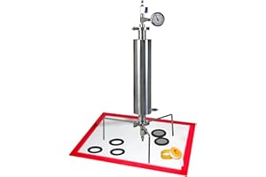 HNZXIB Closed Loop Extractor,1.5'' Double Layer Stainless Steel Vacuum Chamber/Tube 90 Gram with Tripod Used to Extract from Plant Leaves,Closed Loop Extractor Vacuum Chamber Tube Closed System