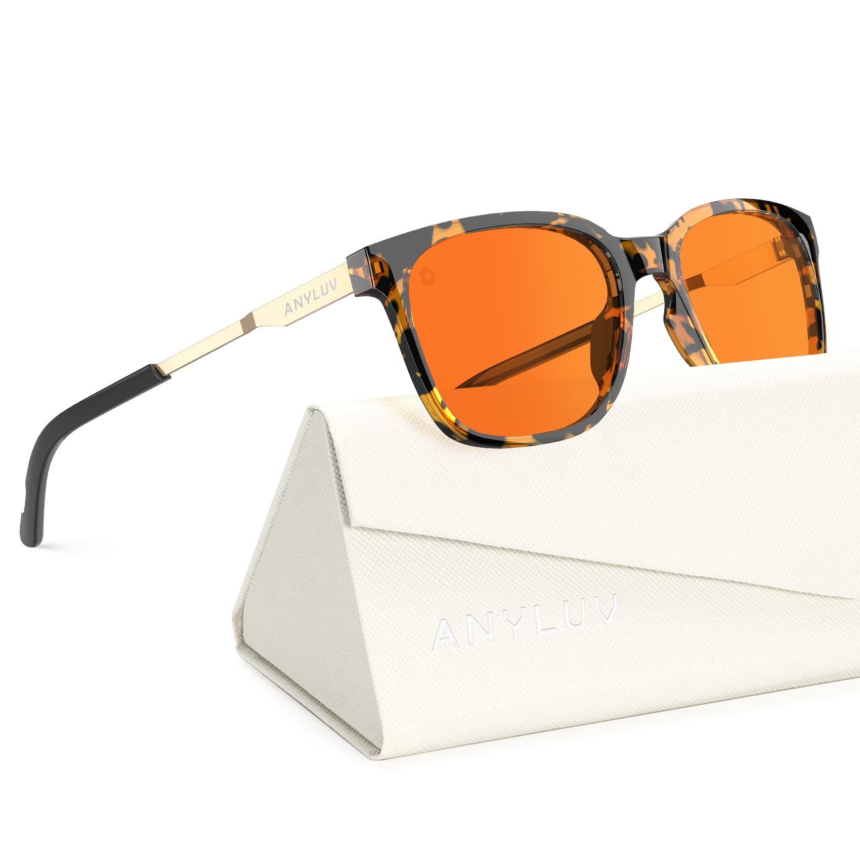 ANYLUV Blue Light Glasses for Men, Lightweight Computer Gaming Glasses, Stylish Anti Eyestrain Blue Light Blocking Men Image