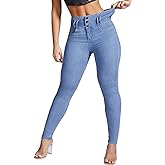 YUZIBAO Women's High Waist Skinny Stretch Jeans Shaping Butt Lifting Denim Pants