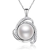 HXZZ Fine Jewelry Women Gifts 925 Sterling Silver Freshwater Cultured Teardrop White Pearl Pendant Necklace