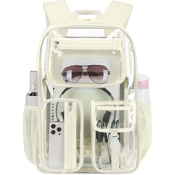 Cusangel Mochila Transparente Resistente, 16.5 X Purple | Cuotas Sin Interés