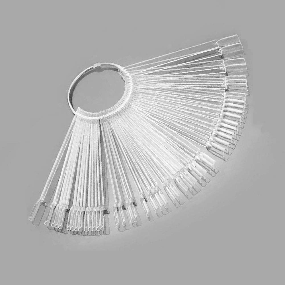 Apex® Professional 50pcs Nail Colour Display Ring, Swatch Sticks, Pop Sticks, Nail Art Palette Tip Wheel Display (Clear)
