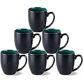 GBhome 16oz Coffee Mugs Set of 6, Large Ceramic Coffee Mugs for Man, Woman, Dad, Mom, Modern Coffee Mugs Set with handle for Tea/Latte/Cappuccino/Milk/Cocoa. Dishwasher&Microwave Safe,Green