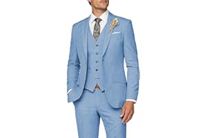 Wangyue Mens Suit 3 Piece Slim Fit Suit for Men Formal Business Suit Wedding Groom Prom Tuxedo Dinner Party
