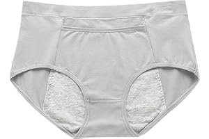 Ruziyoog Women Plus Size Control Panties High Waist Front Pocket Full Coverage Cotton Brief Period Underwear for Women