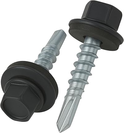 Keple 4.8x25 mm Roofing Screws Hex Head Self-Drilling Multi-Color RAL 7016 (50