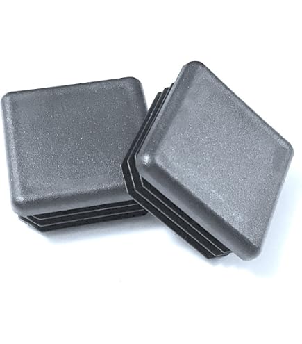 5x Square Blanking Chrome End Caps – Ribbed Plastic Inserts With Metal Cover, Nickel Look, Tube Plug For Square Frames