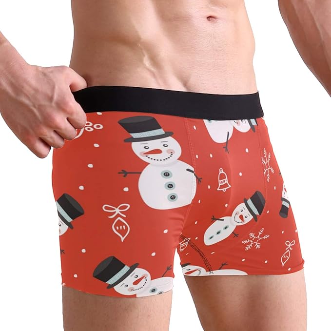 PINLLG BoxerSlip, Weihnachten, Schneemann, Unterwäsche für Herren