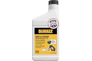 DEWALT – Biodegradable Bar & Chain Oil – Green, Eco-Friendly, Non-Toxic Professional Bar & Chainsaw Lubricant – Ultraclean All-Season Oil for Gas, Electric Saw, and Pole Saw, 16 oz