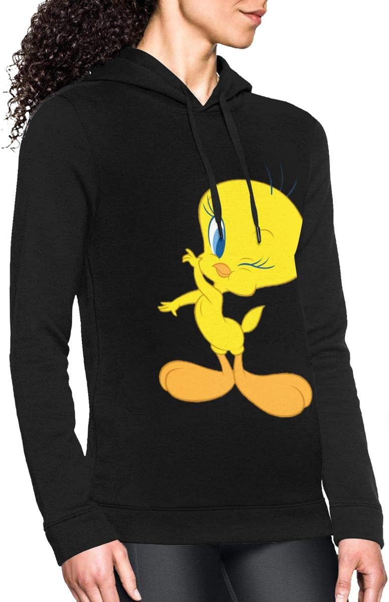 Hoodies Tweety Bird Women's Fashion Pullover Hoodie Sweatshirt Black