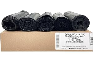 Ultrasac Heavy Duty 55 Gallon Black Trash Bags - (Value 50 Pack) - 1.5 MIL equivalent Industrial Strength Plastic 37" x 54" for 50-55 Gal Cans -Fits Toter, Rubbermaid Brute, Carlislie Bronco etc.