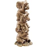 Design Toscano NG33769 Hear-No, See-No, Speak-No Evil Stacked Elephants | Collectible Statue | Single | Medium | Collectible statuary for indoor display | Design Toscano exclusive