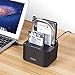 Unitek USB 3.0 to SATA I/II/III Mini Dual Bay External Hard Drive Docking Station for 2.5/3.5-inch HDD SSD, Offline Clone Duplicator Function Support UASP and 16TB with 12V/3A Power Adapter