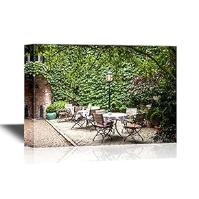 Canvas Wall Art - Small Cafe in Bruges, Belgium - Gallery Wrap Modern Home Art | Ready to Hang - 12x18 inches