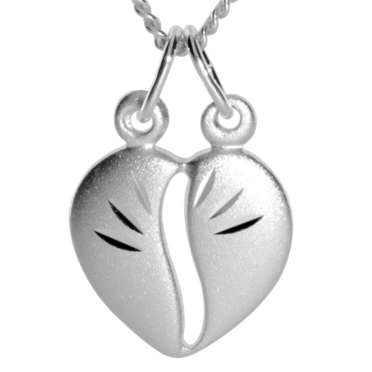InCollections 7310200014401 Women's Pendant 925/000 Sterling Silver with Curb Chain Adjustable Heart 36-38 cm, Sterling Silver