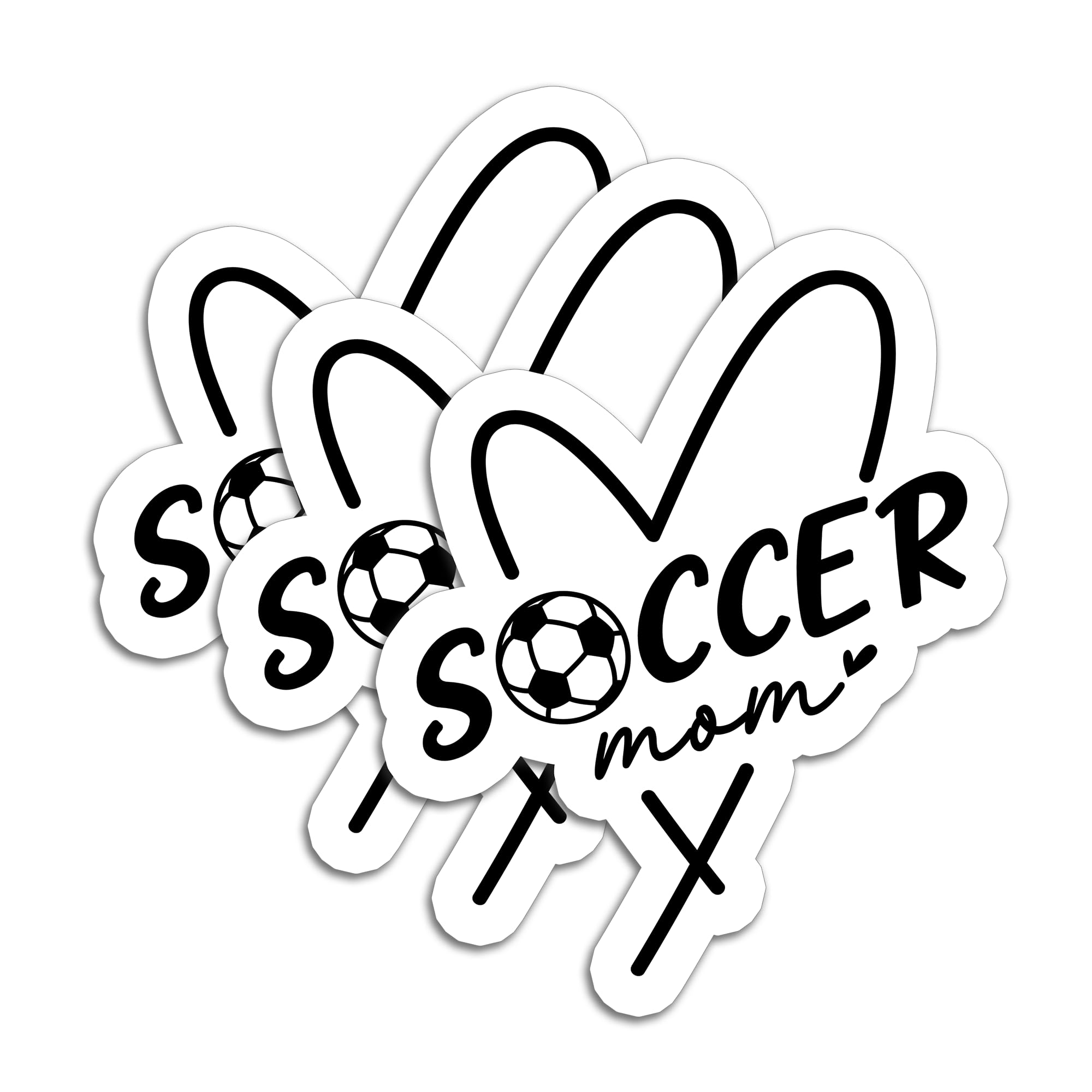 Photo 1 of (3Pcs) Soccer Mom Stickers Soccer Mom Essentials Waterproof Vinyl Decals for Water Bottle Scrapbook Laptop Phone Tumbler, Soccer Decal for Moms Mamas Grandmas, Size 3 x 2.5 Inch