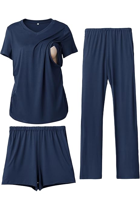 Postpartum Pajamas 2-Pack Nursing Pajama Set For Moms V