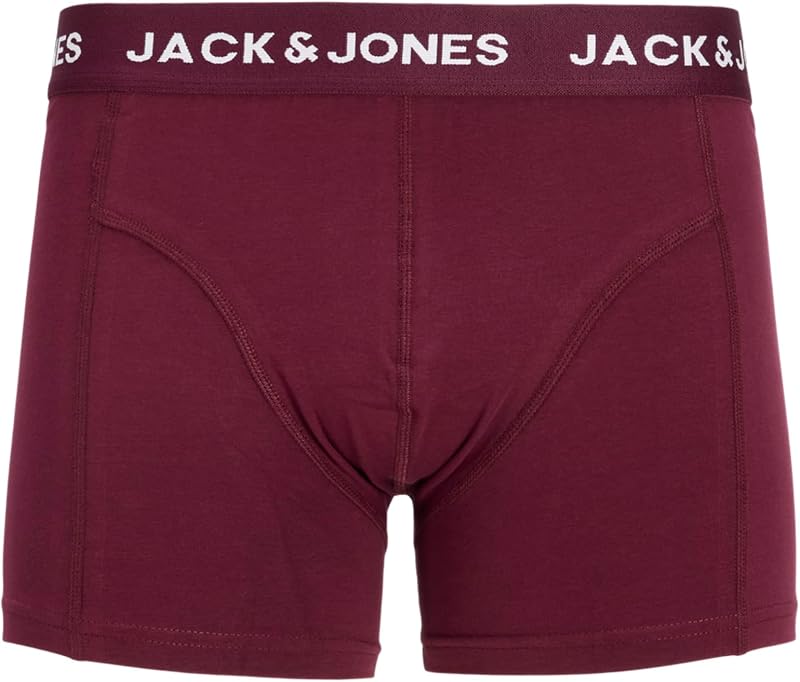 Jacjota Solid Trunks 10 Pack Jacjota Solid Trunks da Uomo, Confezione da 10 Pezzi, Vino Windsor, L
