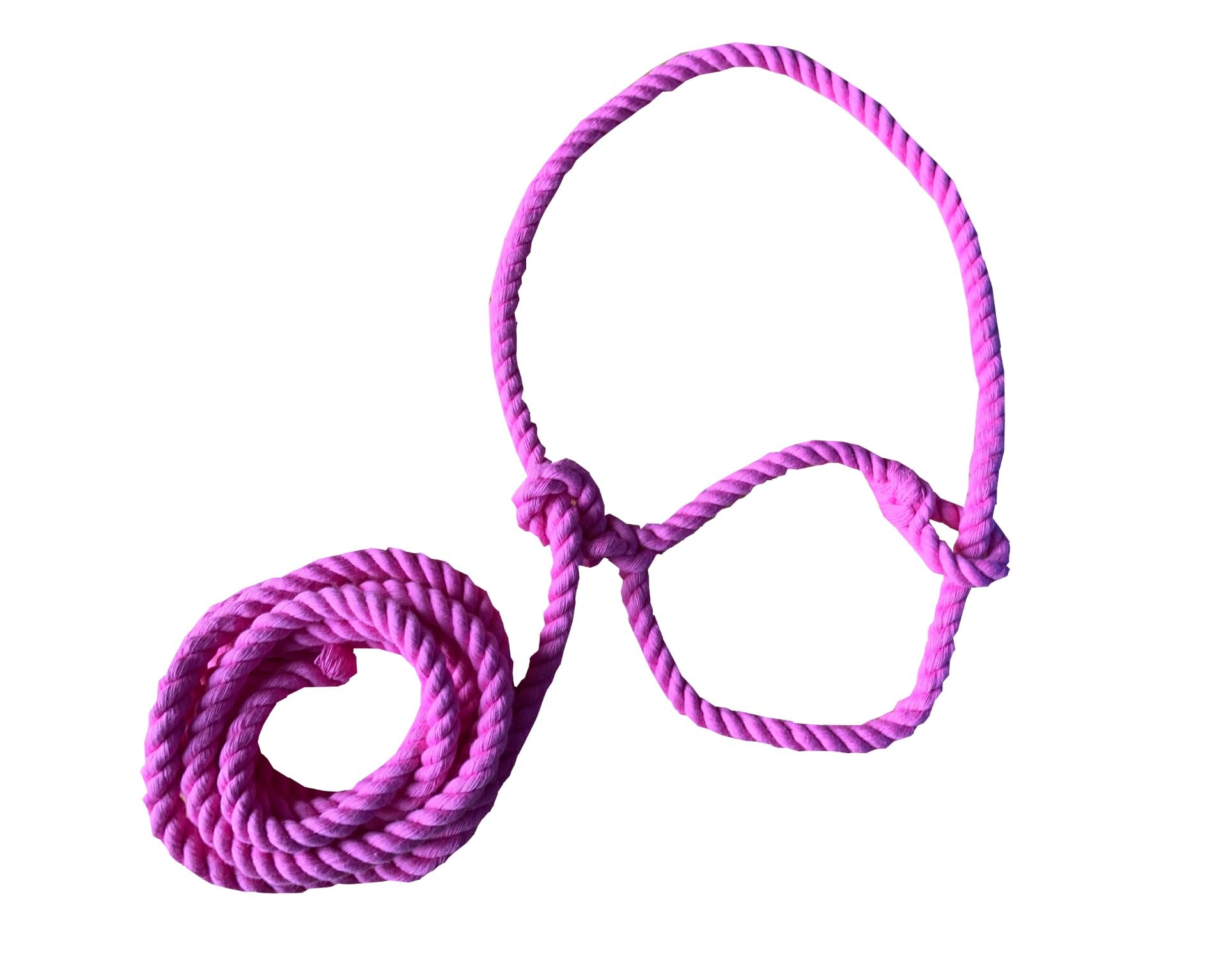 Equine Outlet Cotton Rope Halter for Ponies and Small Animals – Adjustable Lightweight Halter for Shetland, Section A, Sheep, Llama and Calf – Made in the UK (Pink)