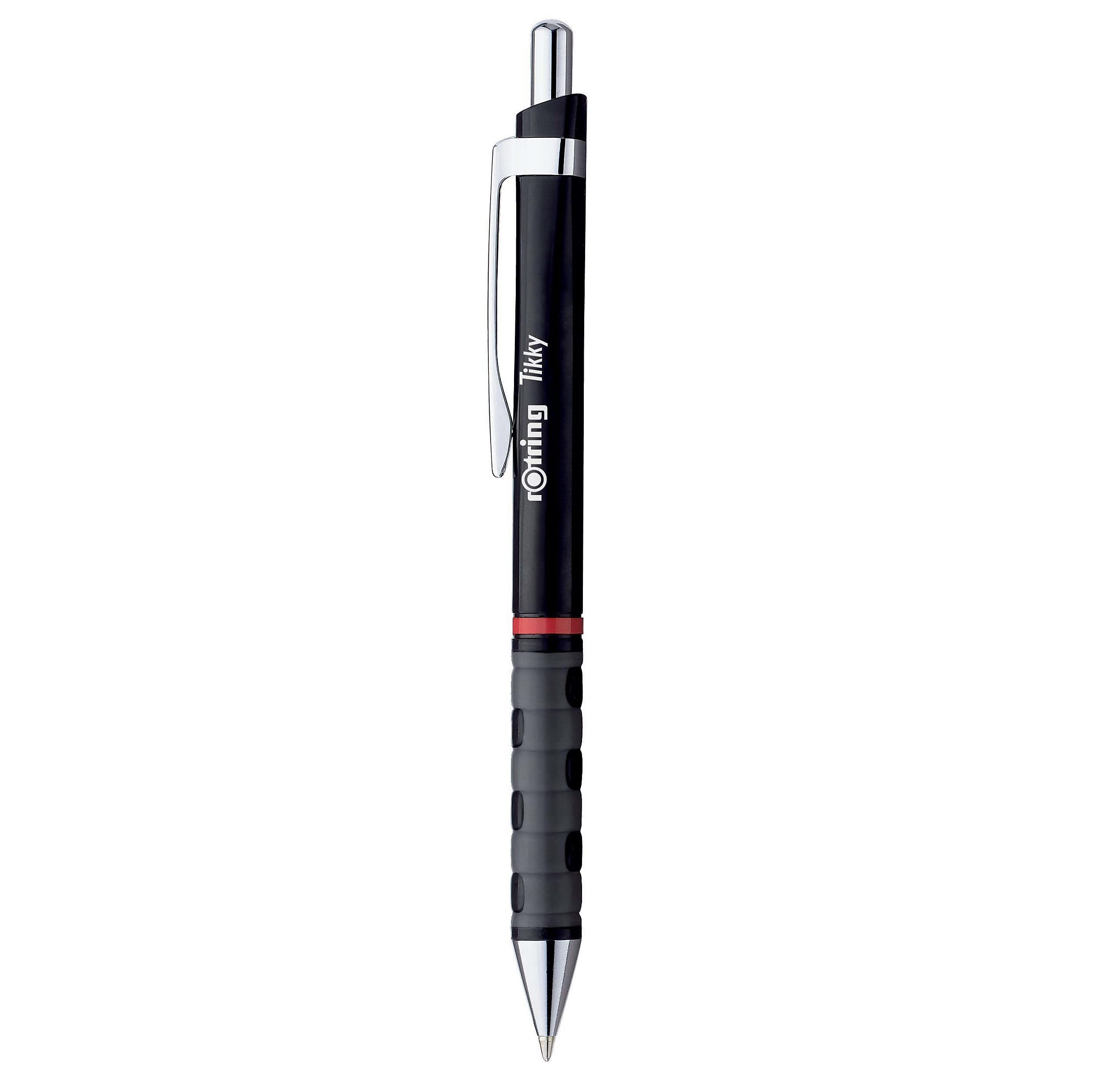 Rotring Tikky Lightweight Ballpoint Pen with Rubberised Grip - Black Barrel