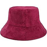 Nanwansu Trendy Fisherman Hats Double Side Wear Fishing Sun Hat Solid Color Bucket Hat Winter Reversible Packable Cap