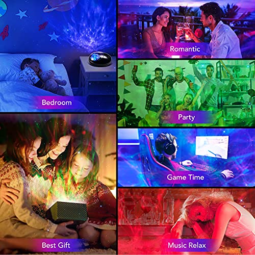 LED Sternenhimmel Projektor, Galaxy projector, Mini star Lampe, Kinder Nachtlicht Baby,Musik Bluetooth Sternlicht mit Fernbedienung Timer,Sternenprojektor Licht Farbwechsel für Erwachsene Schlafzimmer