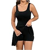 SHENHE Women's Sleeveless Tennis Dress with Built in Shorts Athletic Golf Mini Tank Dresses