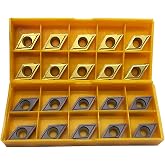 GBJ 20pcs DCMT11T304 DCMT32.51 Indexable Carbide Turning Inserts Multilayer Coated CNC Lathe Inserts for SDJCR Lathe Turning Tool Holder Replacement Insert (20pcs DCMT32.51)